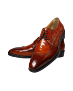 Classic Chocolate Brown Wing Tip Shoes – Handmade Leather (Sizes 7-14) - Image 4