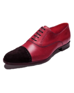 Handmade Cress Lace-Up Shoes for Men – Leather & Suede in Burgundy - Image 4