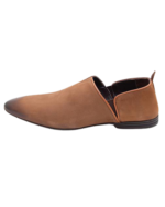 Handmade Camel Color Full Grained Genuine Calf Leather Stylish Loafers Slip-On Pumps Dress Shoes - Image 5