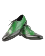 Premium Handmade Leather Wing Tip Shoes – Elegant Green (Sizes 7-14) - Image 5