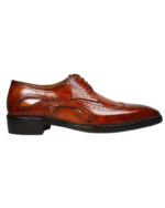 Classic Chocolate Brown Wing Tip Shoes – Handmade Leather (Sizes 7-14) - Image 5