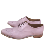 Handmade Baby Pink Color Genuine Leather Lace Up Hand Painted Cap Toe Brogue's Oxfords Dress Shoes - Image 2