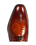Classic Chocolate Brown Wing Tip Shoes – Handmade Leather (Sizes 7-14) - Image 6