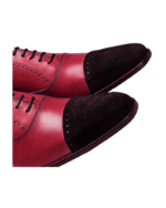 Handmade Cress Lace-Up Shoes for Men – Leather & Suede in Burgundy - Image 6