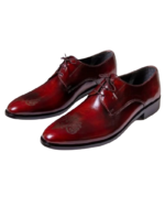 Handmade Burgundy Lace-Up Leather Shoes for Men | Premium Leather Oxfords | Sizes 7-14 - Image 6