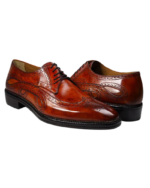 Classic Chocolate Brown Wing Tip Shoes – Handmade Leather (Sizes 7-14) - Image 7