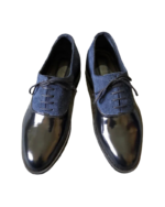 Men's Handmade Genuine Leather Cress Lace-Up Shoes – Premium Leather, Blue Derby Style with Leather Sole - Image 4
