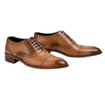 Handmade Men's Cress Cap Toe Lace-Up Leather Shoes - Premium Mustard Genuine Leather, Durable Leather Sole, Comfortable Fit - Image 5