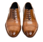 Handmade Men's Cress Cap Toe Lace-Up Leather Shoes - Premium Mustard Genuine Leather, Durable Leather Sole, Comfortable Fit - Image 3