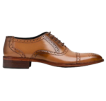 Handmade Men's Cress Cap Toe Lace-Up Leather Shoes - Premium Mustard Genuine Leather, Durable Leather Sole, Comfortable Fit - Image 2