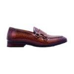 Handmade Men's Barker Monk Strap Shoes - Premium Genuine Leather, Leather Sole, Brown, Comfortable & Durable - Image 6