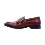 Handmade Men's Barker Monk Strap Shoes - Premium Genuine Leather, Leather Sole, Brown, Comfortable & Durable - Image 5