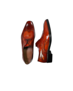Classic Chocolate Brown Wing Tip Shoes – Handmade Leather (Sizes 7-14)