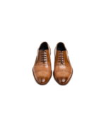 Handmade Men's Cress Cap Toe Lace-Up Leather Shoes - Premium Mustard Genuine Leather, Durable Leather Sole, Comfortable Fit