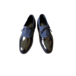Men's Handmade Genuine Leather Cress Lace-Up Shoes – Premium Leather, Blue Derby Style with Leather Sole