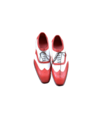 Handmade White & Red Color Genuine Leather Wing Tip Brogues Lace Up Oxfords Dress Shoes