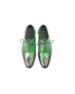 Premium Handmade Leather Wing Tip Shoes – Elegant Green (Sizes 7-14)