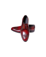 Handmade Burgundy Lace-Up Leather Shoes for Men | Premium Leather Oxfords | Sizes 7-14