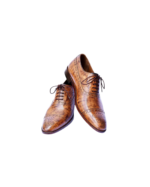Handmade Tan Brown Patina Color Genuine Leather Stylish Cap Toe Hand Painted Oxfords Dress Shoes