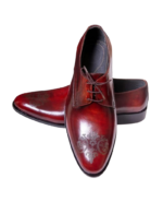 Handmade Burgundy Lace-Up Leather Shoes for Men | Premium Leather Oxfords | Sizes 7-14 - Image 8
