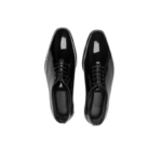 Handcrafted Men's Whole Cut Leather Shoes – Premium Black Leather, Leather Sole, Stylish & Durable