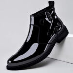 Handcrafted Men's Genuine Leather Dress Shoes - Side Zipper, Black | Premium Full-Leather, Leather Sole - Image 4