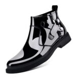 Handcrafted Men's Genuine Leather Dress Shoes - Side Zipper, Black | Premium Full-Leather, Leather Sole - Image 6