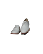 Handmade White Calf Leather Lace-Up Oxfords for Men | Premium Genuine Leather - Image 4